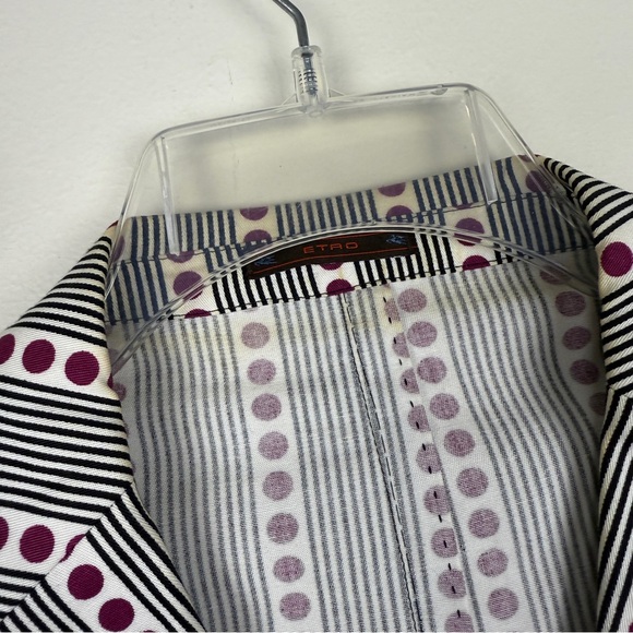 ETRO Polka Dot Stripe Three Button Blazer Jacket - Picture 4 of 6